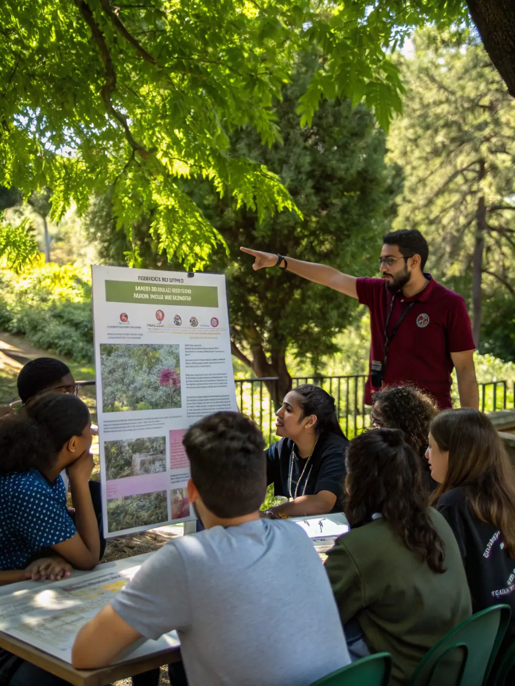 A group of students participating in an archaeological workshop, learning about artifact identification and preservation techniques.