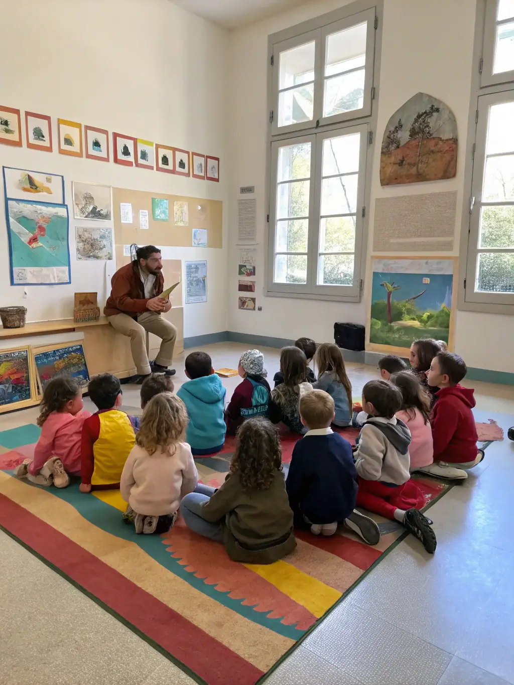 A group of children participating in an ASPAA-led workshop, learning about archaeological techniques and the importance of preserving cultural heritage, showcasing ASPAA's educational initiatives.